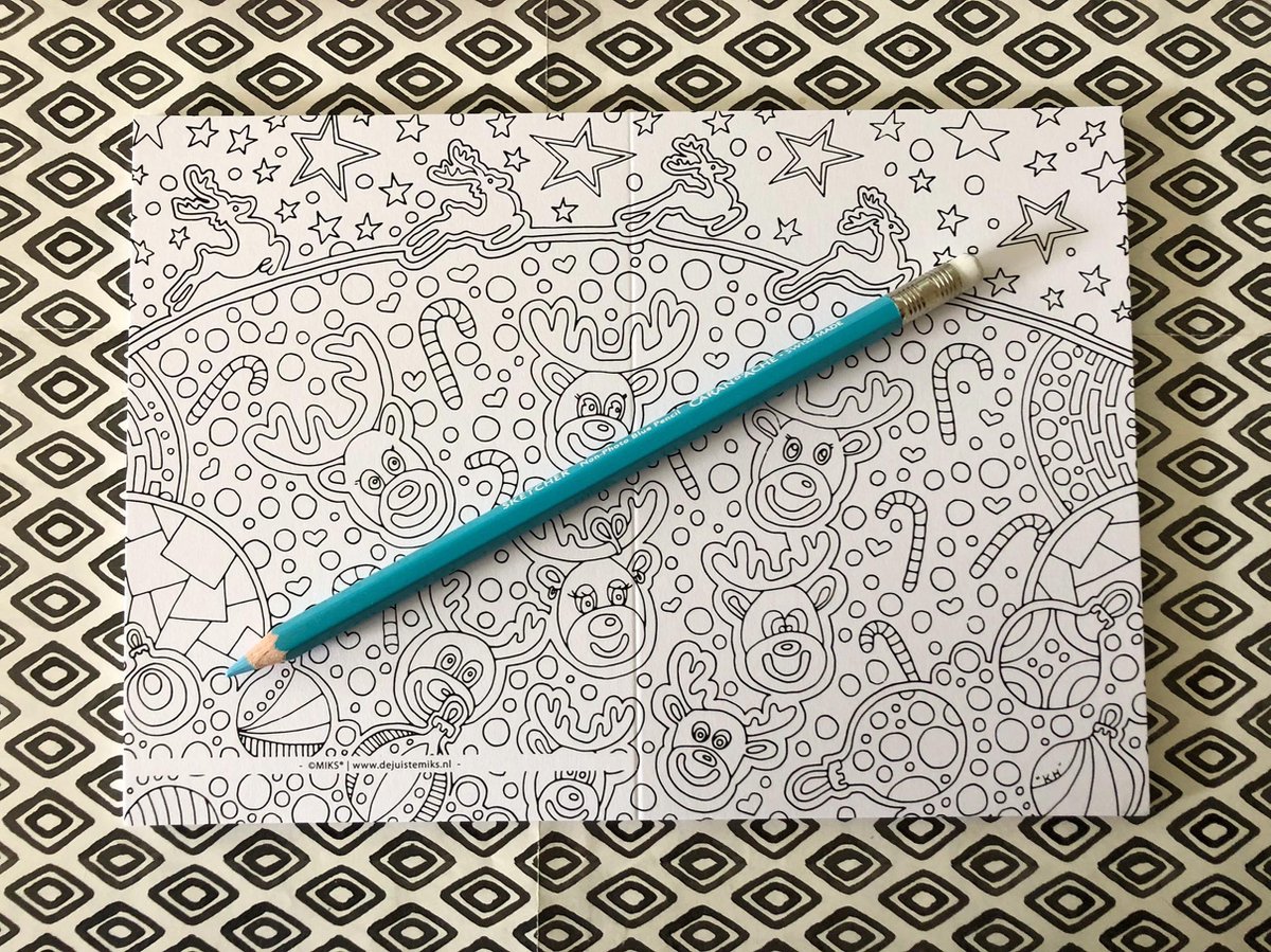 Kerstkaarten set | kleuren voor volwassenen